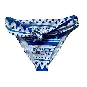 NEW - Watercolors By Kenny Flowers - Bikini Bottom Swimsuit Blue White SZ Small
